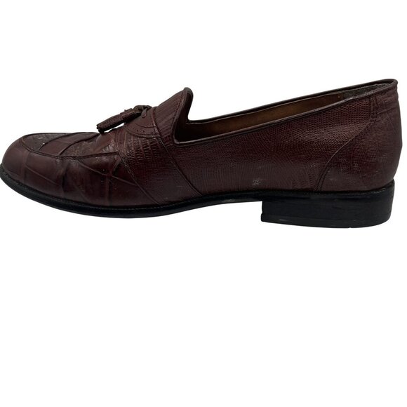 Stacy Adams Mens 11M Genuine Snake Leather Tassel Loafers Slip On Timeless Retro - Picture 9 of 15